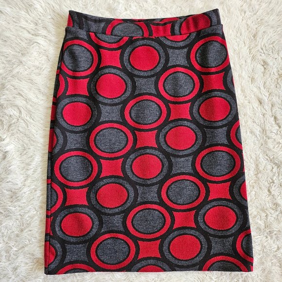Trisisto Femme Women's Red Bubble Pattern Pull-On Pencil Skirt Size S - Picture 2 of 8